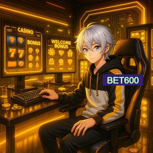 Imagem promocional do app oficial BET600 destacando a conveniência de jogar cassino online pelo celular ou navegador